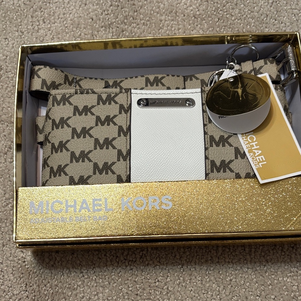 Michael Kors Tan and White Phone Case